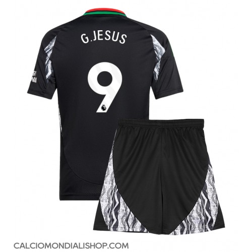 Maglie da calcio Arsenal Gabriel Jesus #9 Seconda Maglia Bambino 2024-25 Manica Corta (+ Pantaloni corti)